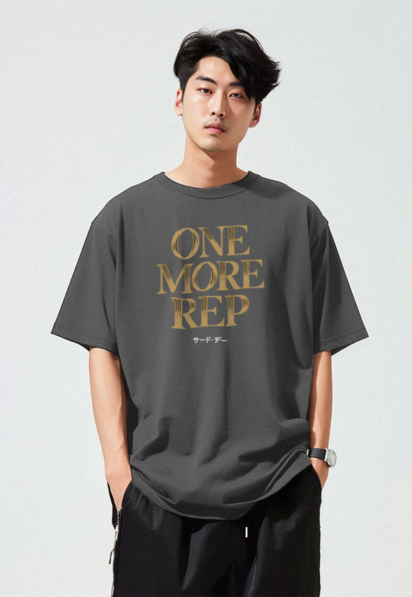 MTT35 Kaos Oversize Gym Scuba Bahan Tebal Scubalux "One More Rep" Abu Tua