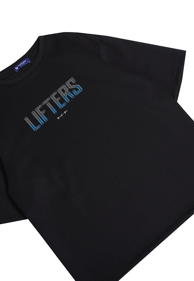 MTT45 Kaos Oversize Gym Scuba Bahan Tebal "LIFTERS" hitam black