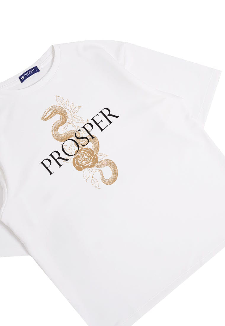 MTT67 Kaos Oversize Imlek Sinciah Scuba Tebal "prosper snake" putih