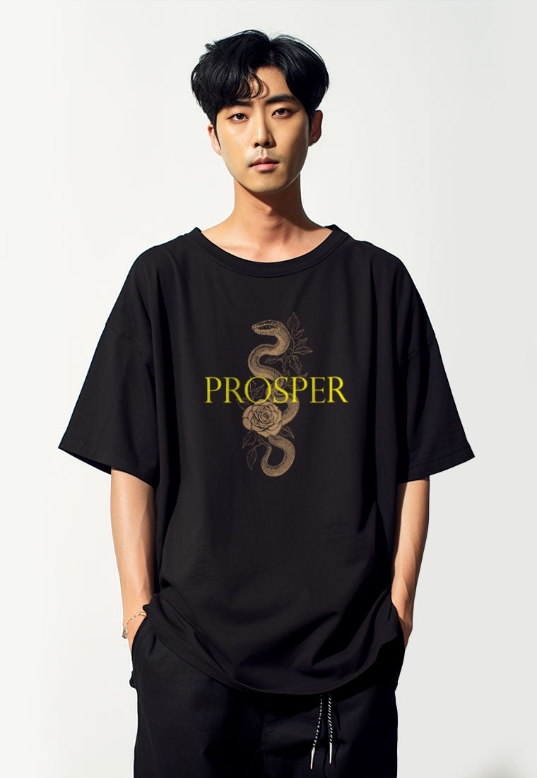 MTT68 Kaos Oversize Imlek Sinciah Scuba Tebal "prosper snake" hitam