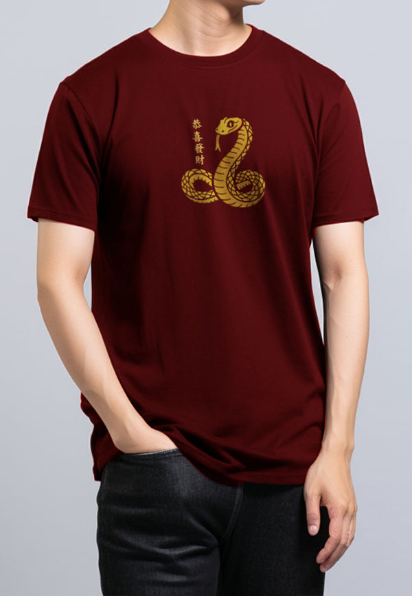 MTT77 Kaos Imlek 2025 Ular Chinese New Year "standing snake" merah maroon