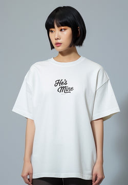 MTU17 kaos couple pasangan oversize bahan tebal scubalux "he's mine" putih