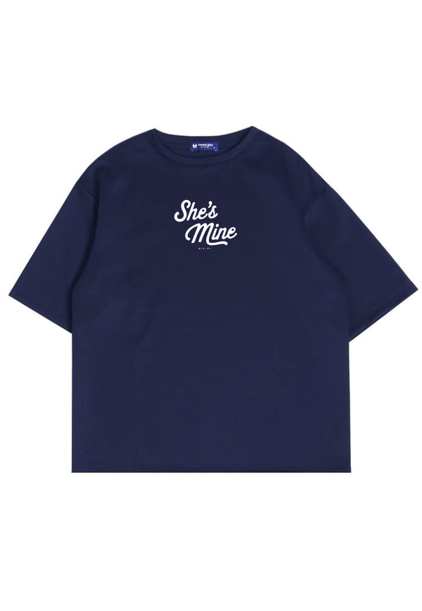 MTU18 kaos couple pasangan oversize bahan tebal scubalux "she's mine" navy