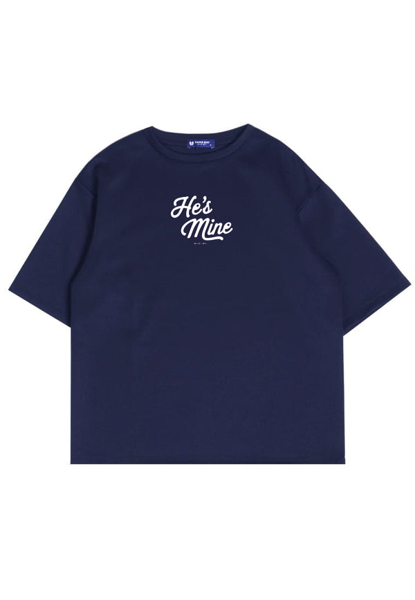 MTU19 kaos couple pasangan oversize bahan tebal scubalux "he's mine" navy