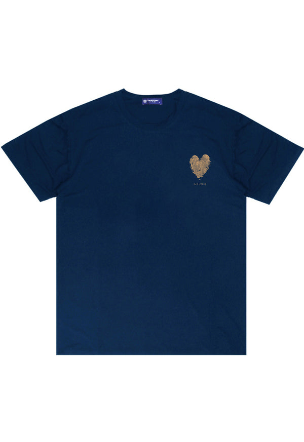 MTU30 kaos couple pasangan keren wanita lengan pendek "heart scribble" navy