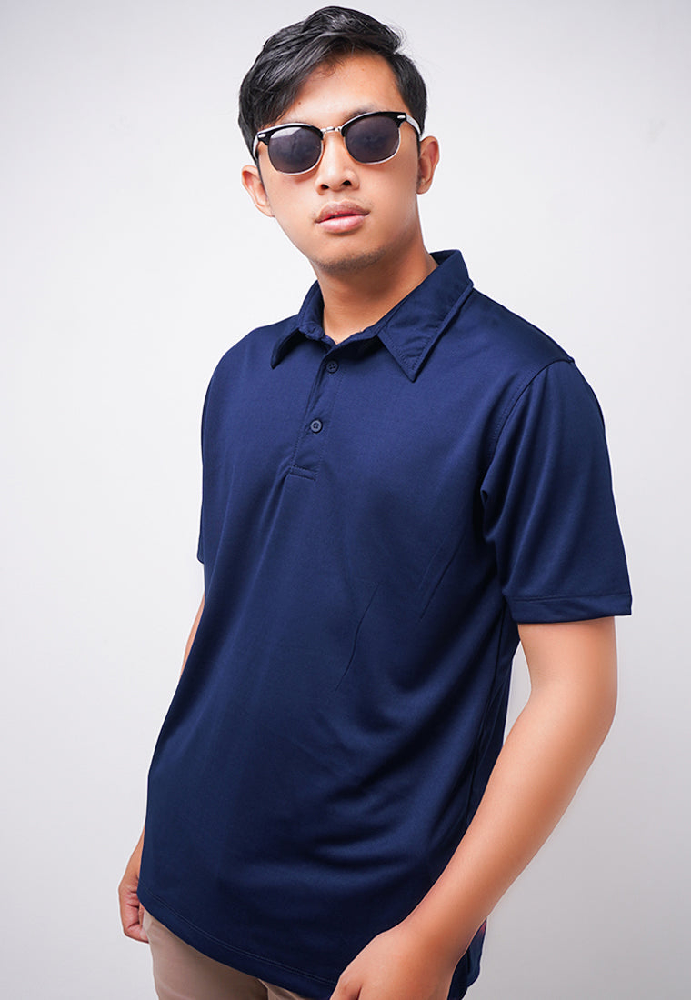 MTU55 polo casual pria polos shirt navy