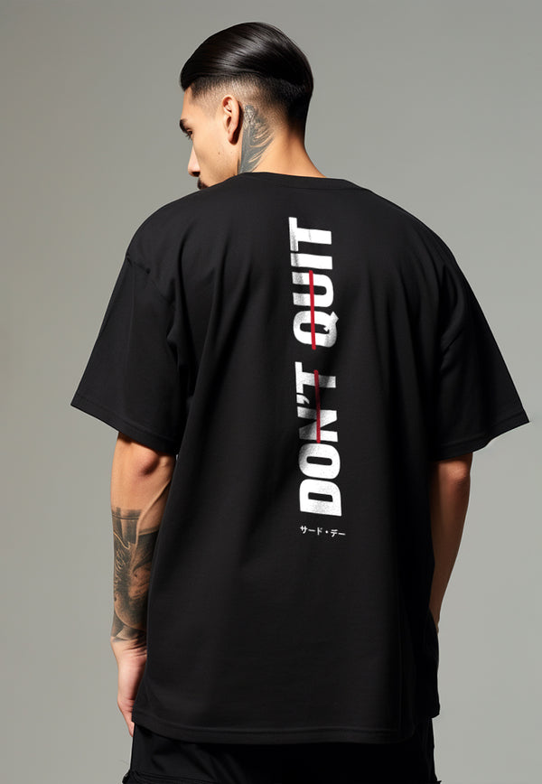 MTU57 Kaos Oversize Gym Bahan Tebal "dont quit" hitam