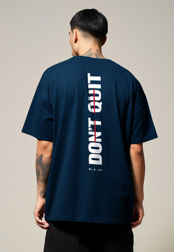 MTU58 Kaos Oversize Gym Bahan Tebal "dont quit" navy