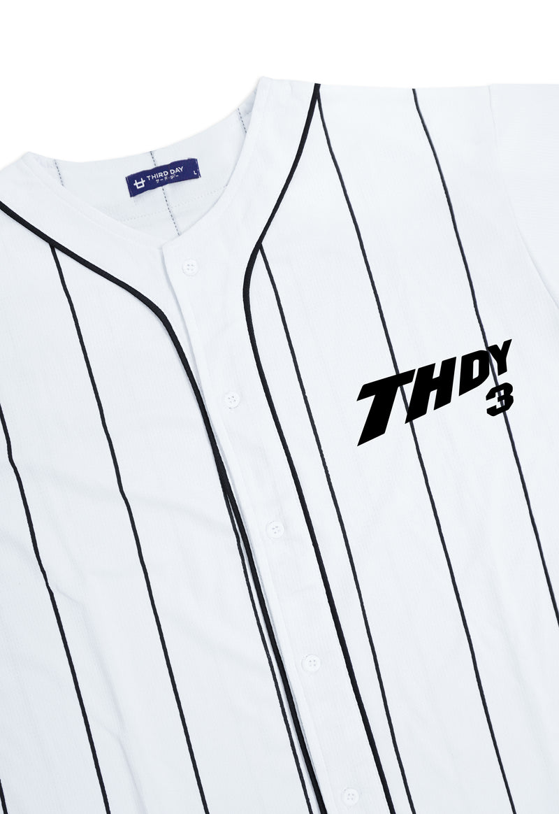 MTU72 Baju Baseball Jersey "THDY 3" Putih Third Day Co