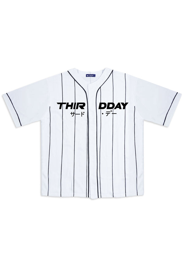 MTU77 Baju Baseball Jersey "thirdday italic katakana" putih Third Day Co