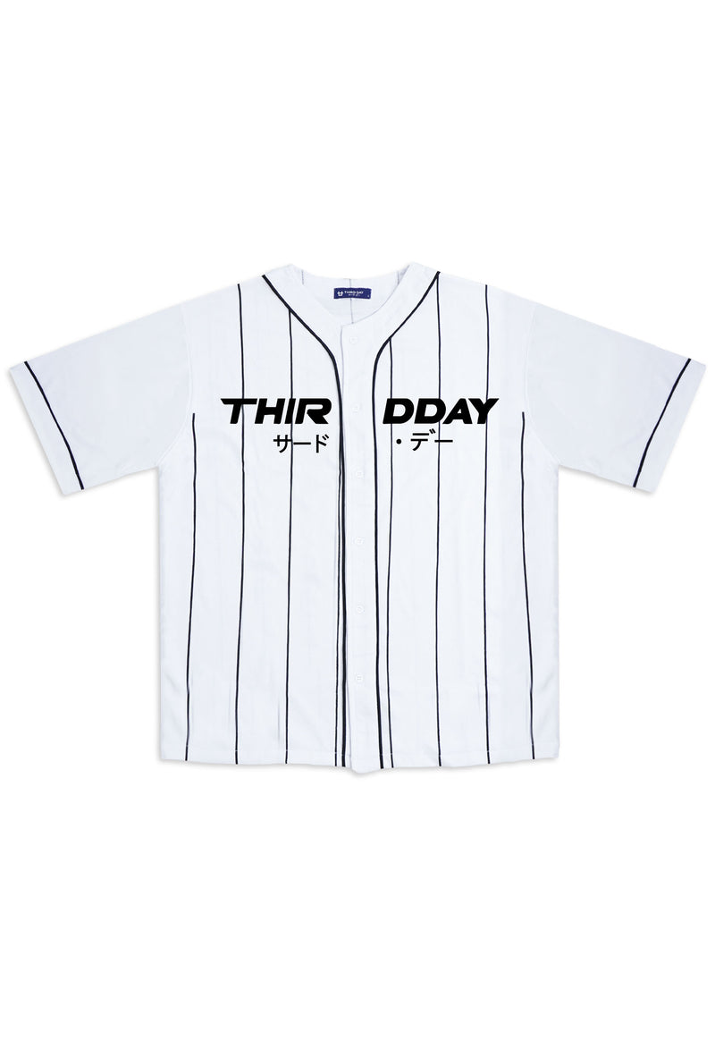 MTU77 Baju Baseball Jersey "thirdday italic katakana" putih Third Day Co