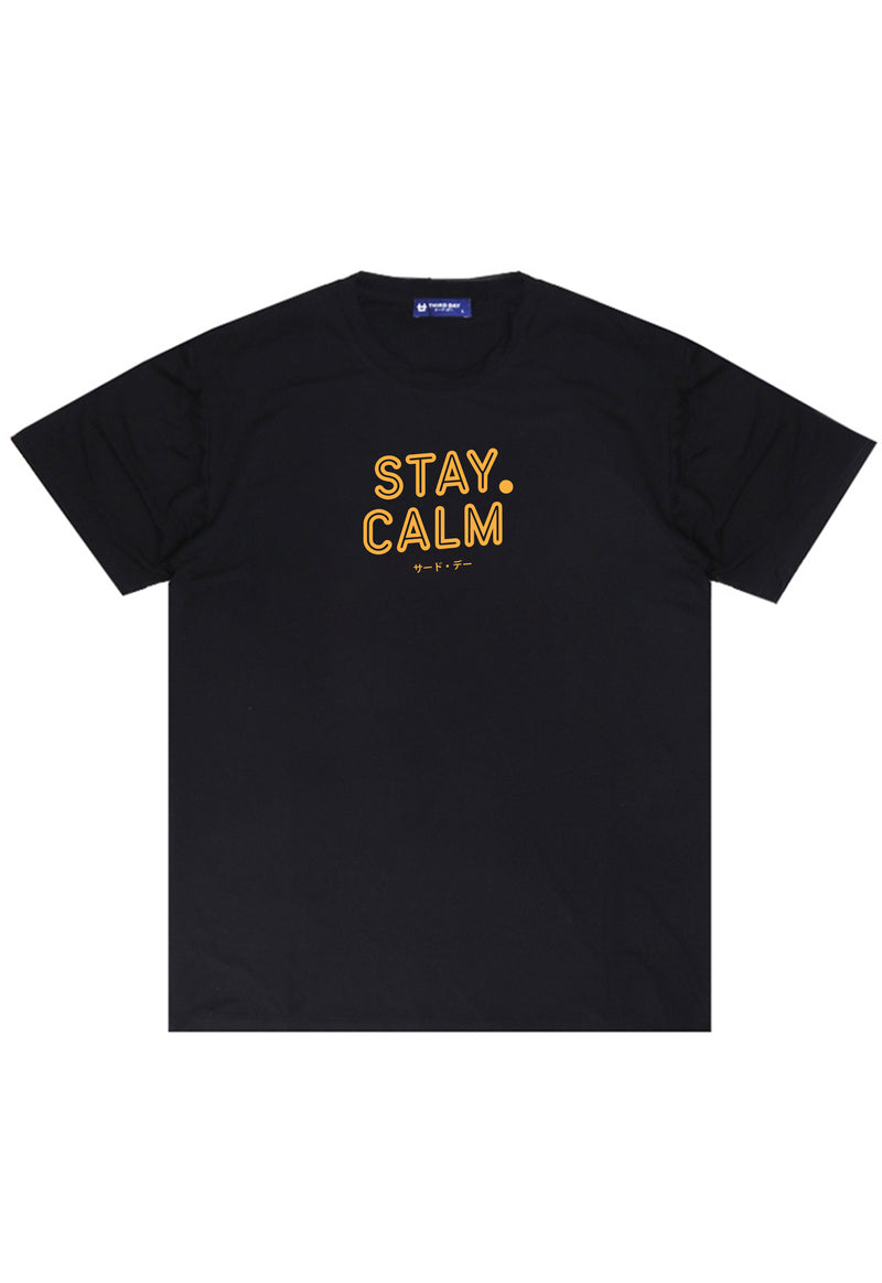 MTU86 Baju Kaos Lengan Pendek Instacool "stay calm" hitam