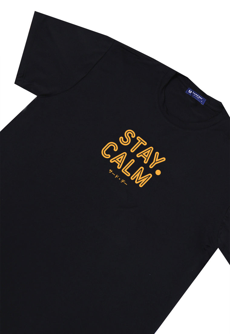 MTU86 Baju Kaos Lengan Pendek Instacool "stay calm" hitam