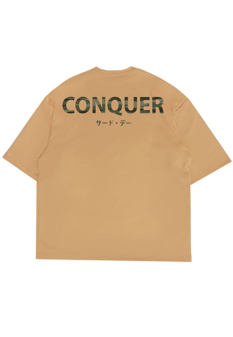 MTV32 Kaos Oversize Gym ScubaLux Tebal "conquer" khaki