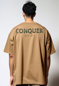 MTV32 Kaos Oversize Gym ScubaLux Tebal "conquer" khaki