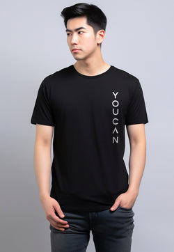 MTV36 baju kaos lengan pendek pria instacool "youcan" hitam