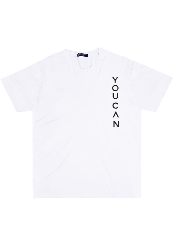 MTV37 baju kaos lengan pendek pria instacool "youcan" putih