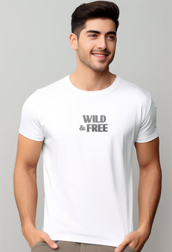 NTD10 kaos ringan stretch anti kusut drifit cepat kering "wild and free" putih