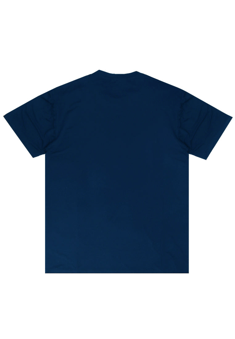 NTD79 kaos slim fit pria anti kusut lengan pendek "live love create" navy