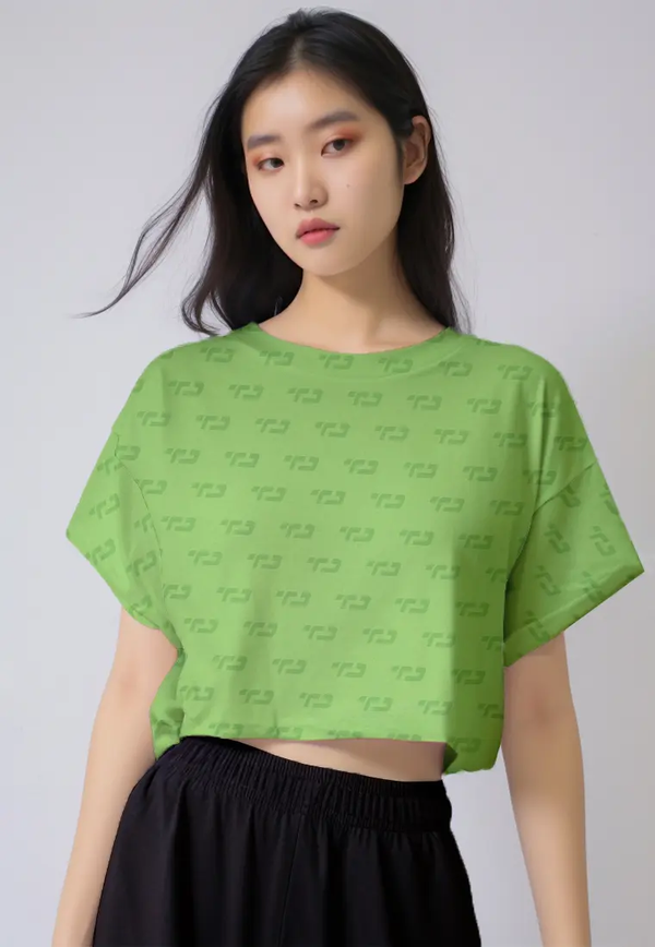 LSC77 crop top tees olahraga casual fit to xl "td matcha ice cream" drifit stretch