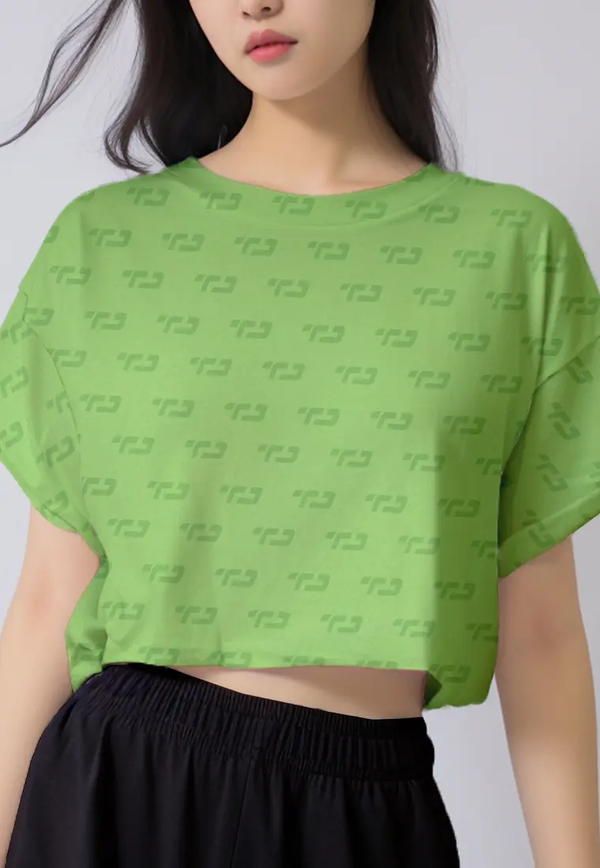 LSC77 crop top tees olahraga casual fit to xl "td matcha ice cream" drifit stretch