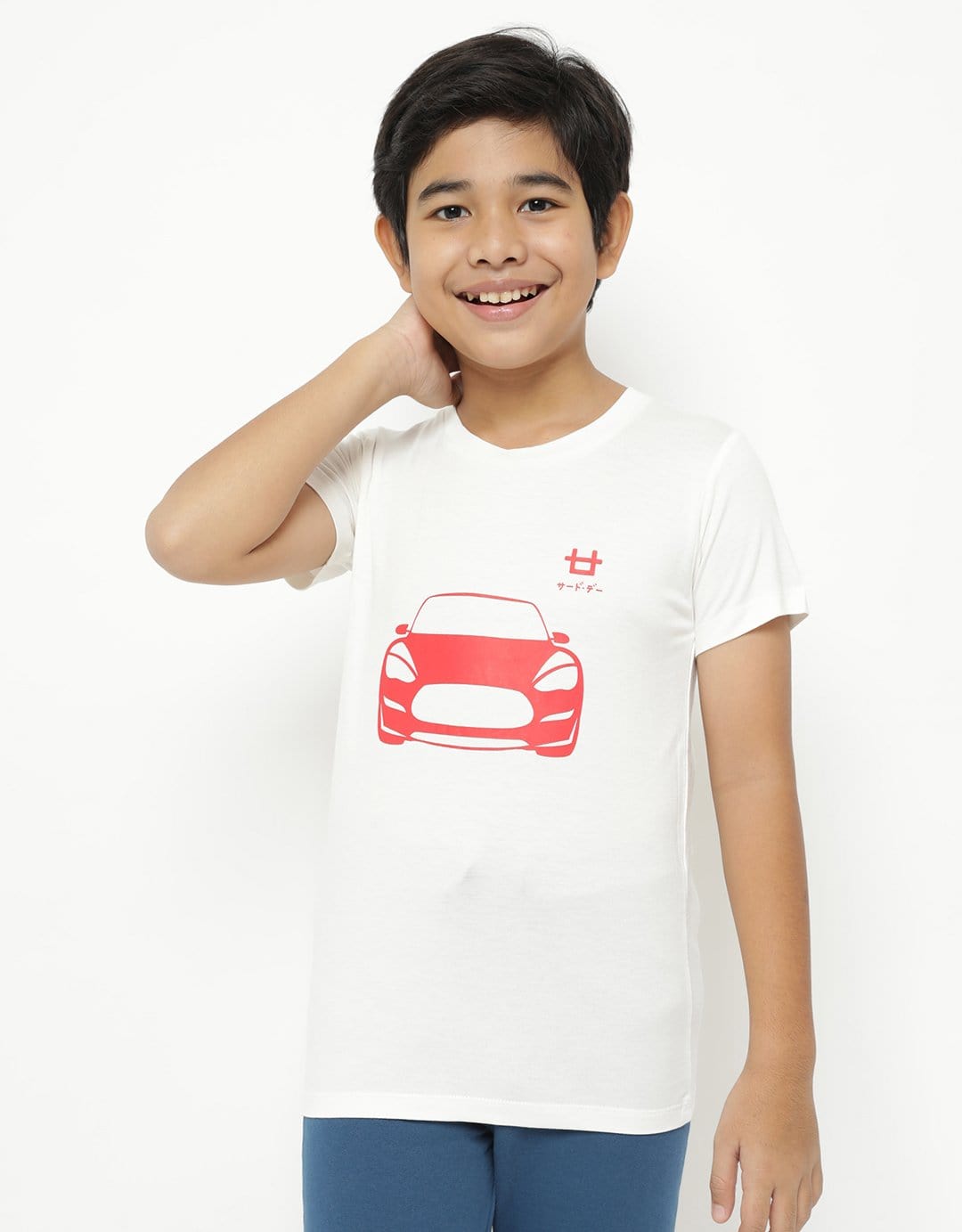 Td Kids BT185 kaos anak red car putih