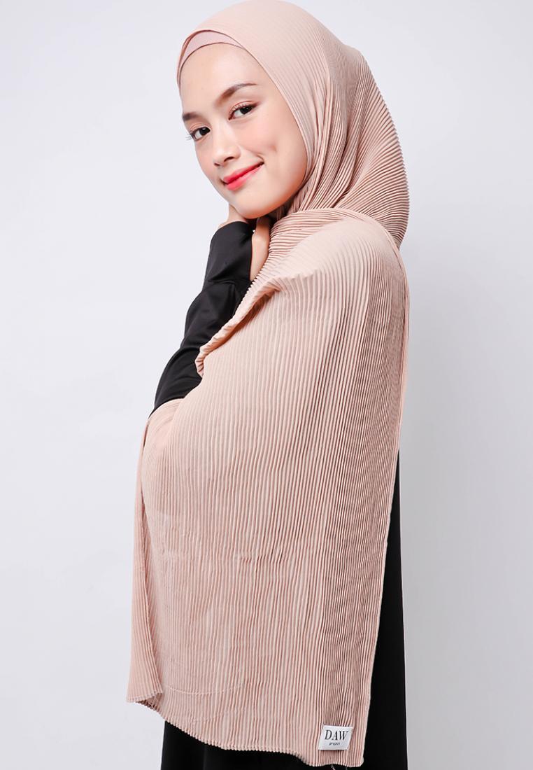 Daw Project DH049 Athena Pashmina Plisket Coklat Susu