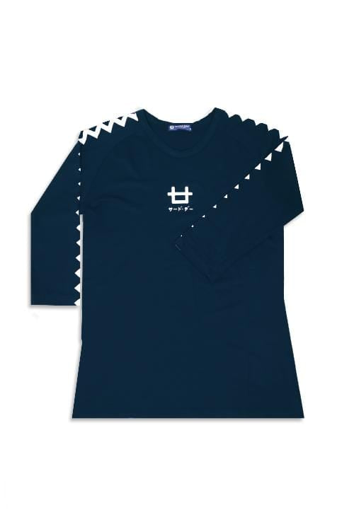 Third Day LTC40 rg zigzag logoicon navy kaos lengan panjang 3/4 ladies