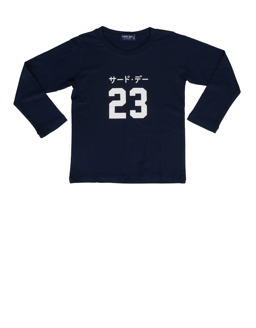 Td Kids DT121 23 katakana navy kaos balita lengan panjang