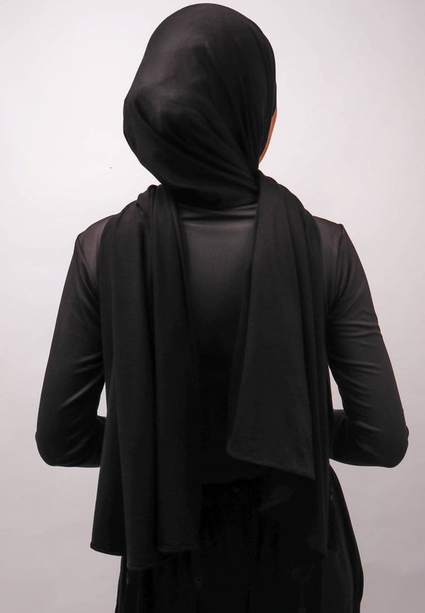 Daw Project DH064 Hijab Pashmina Tesel Hitam