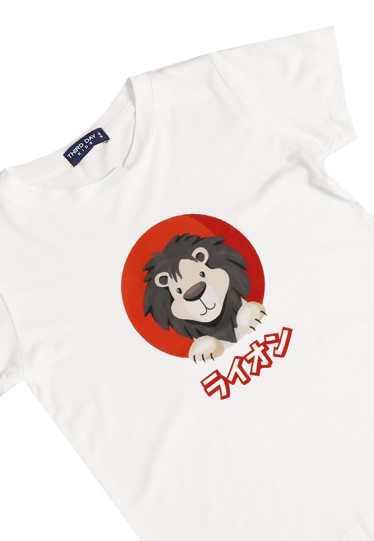 Td Kids KU005 Kaos Anak Boy Girl Lion Singa Putih