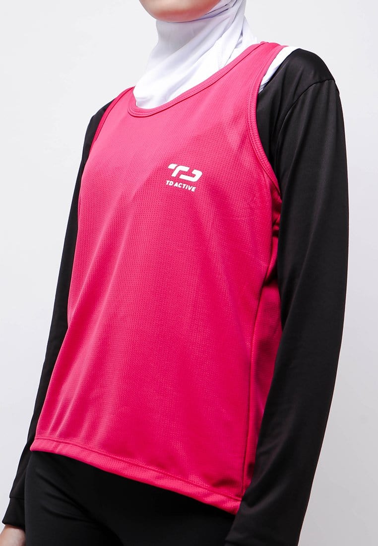 Td Active LSA45 Sport Sv Running Wanita Td Active Dakir Back Zigzag Pink