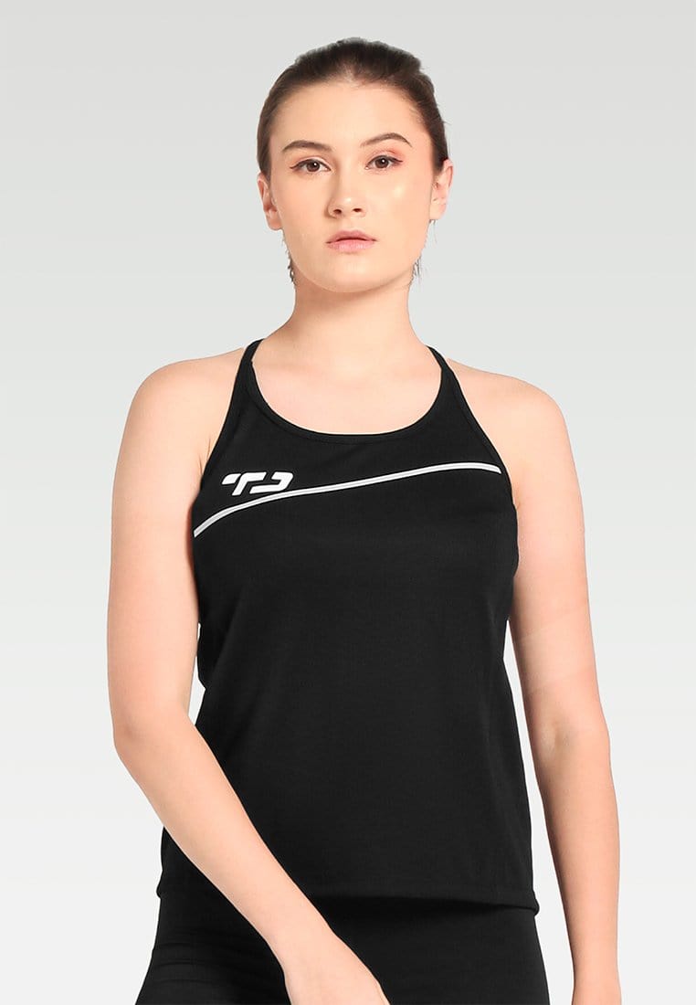 Td Active LSA47 Sport Tr Tanktop Running Wanita Td Active Dakir Slash Hitam