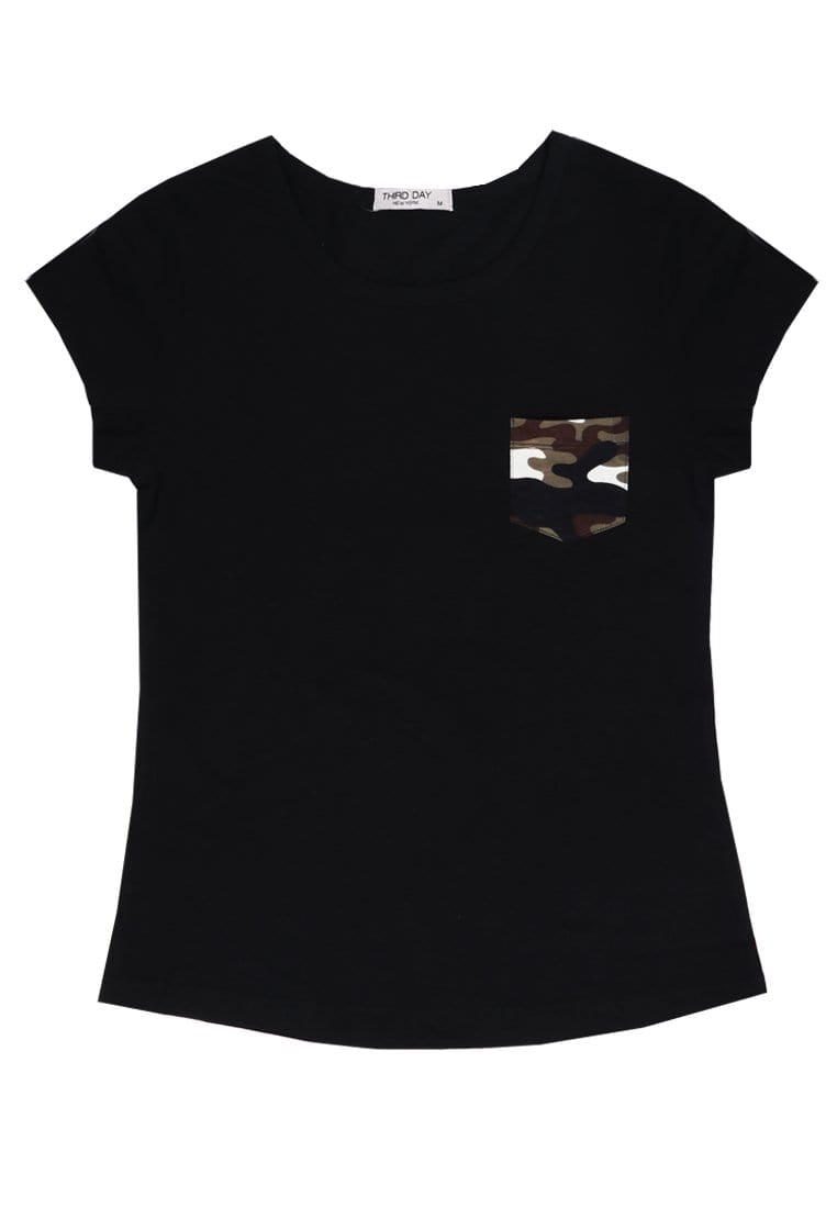 Third Day LT213 Pocket Ladies Black W Army Pocket