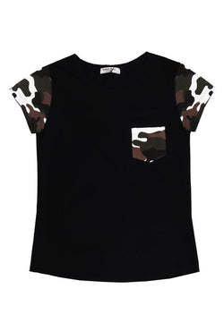 Third Day LT384E S/S Pocket Ladies Black And Army