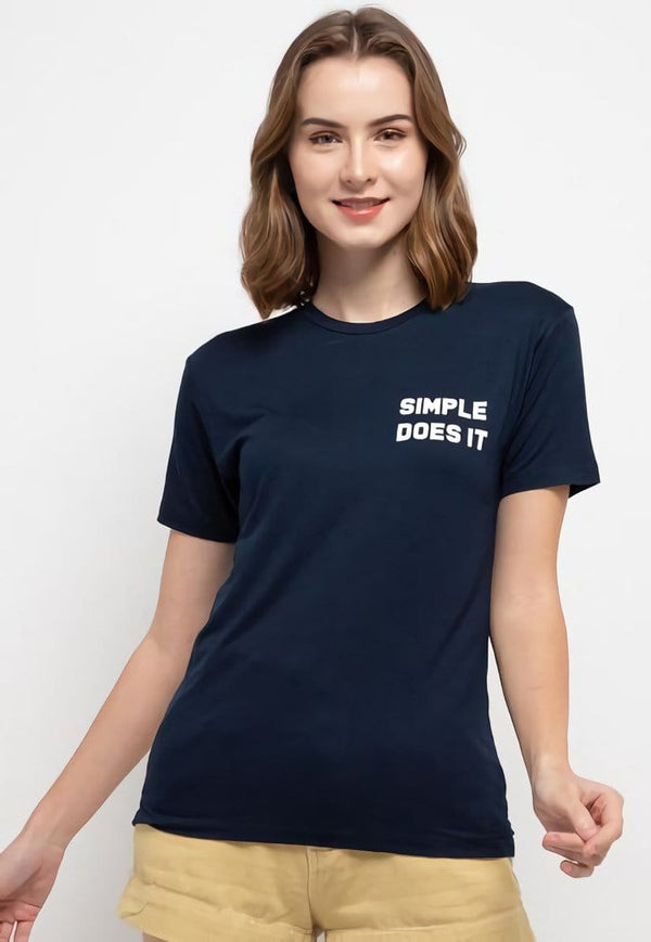 Third Day LTD71 Kl Simple Doest It Navy Kaos Casual Wanita