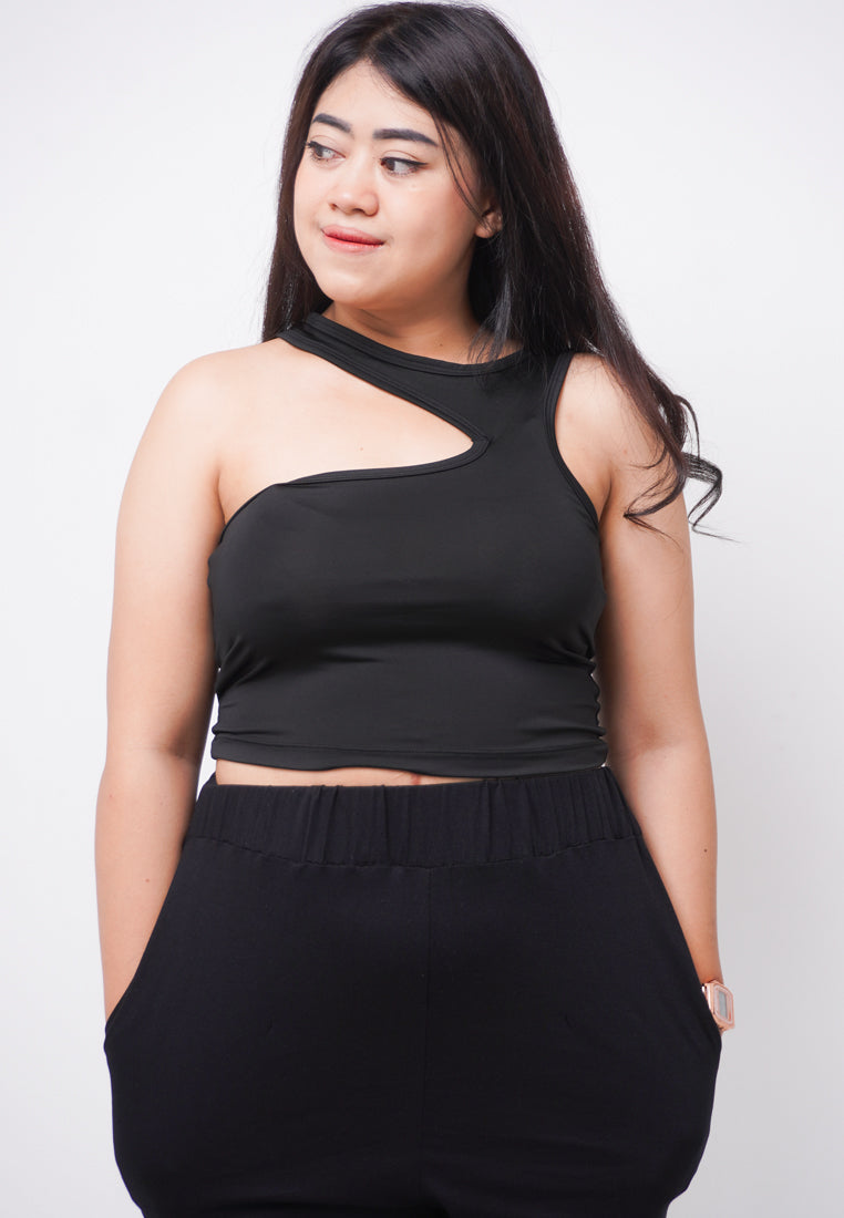 Third Day LTE18 TDLA CRNS Crop Casual Wanita Polos Black