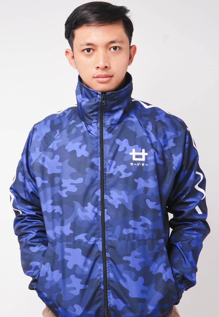 Third Day MOA33 Jaket Sporty Parka Pria Parasit Zigzag Camo Loreng Biru