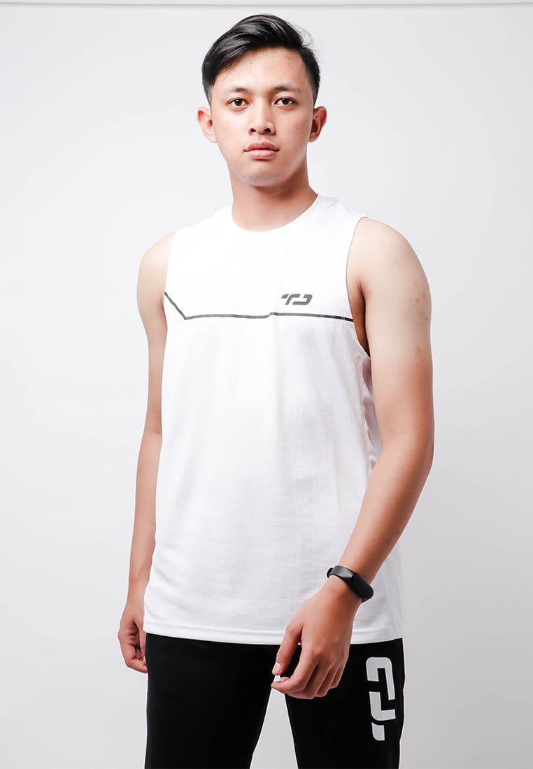 Td Active MS149 Dakir Slanted-Td Sv Running Tanktop Jersey Putih