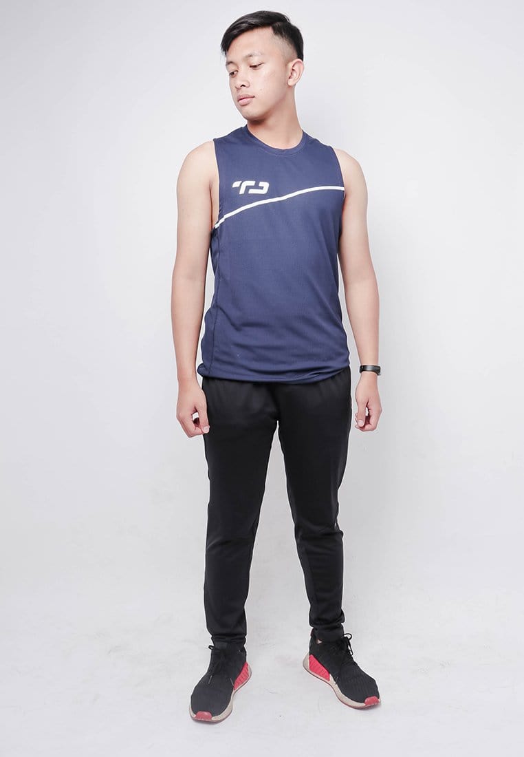 Td Active MS155 Sleevless Kutung Running Jersey Baju Lari Td Active Dakir Slash Navy