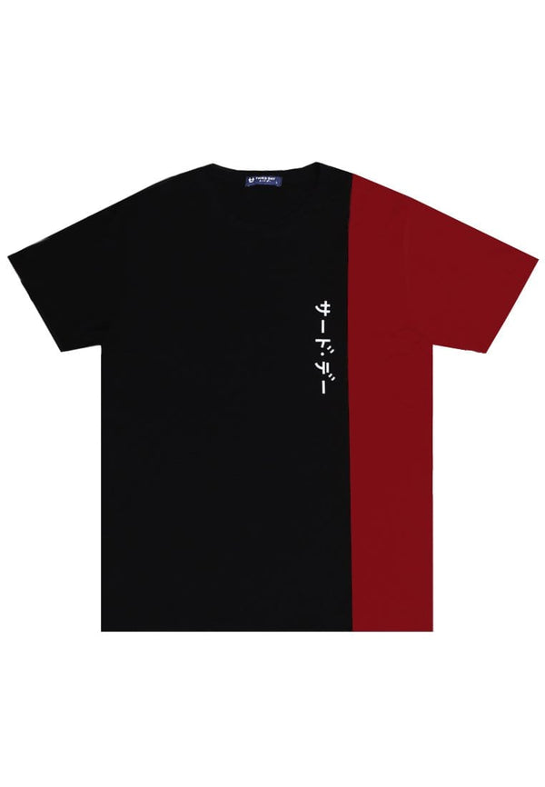 Third Day MTJ02 Kaos T Shirt Pria Instacool Quarter White Katakana Merah Hitam