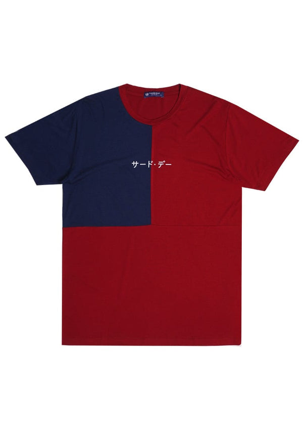 Third Day MTJ24 Kaos TShirt Pria Instacool Block Katakana Navy Maroon