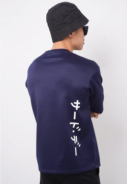 Third Day MTJ35 Kaos Oversize Distro Pria Thirdday Katakana Waist Vertikal Back Navy