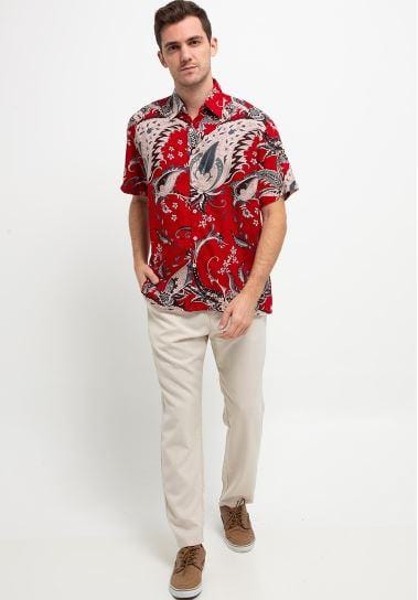 Nade NTA60 Kemeja MKM Men Basic Batik Merah