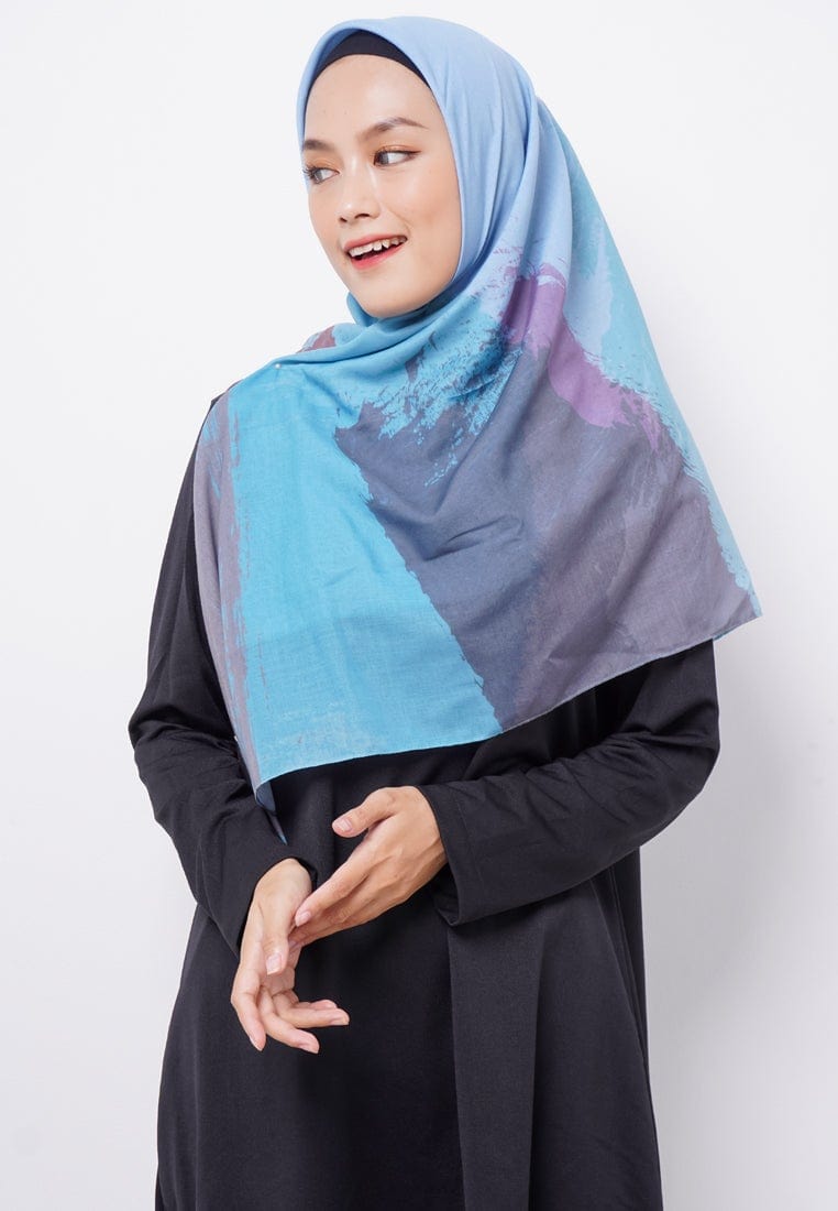 ZV006 Hijab Segiempat Zava Voal Light Blue Khaki