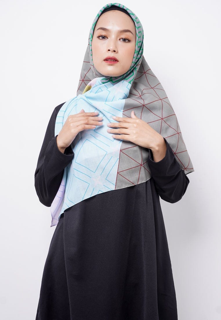 ZV008 Hijab Segiempat Zava Voal Green army Red Tosca