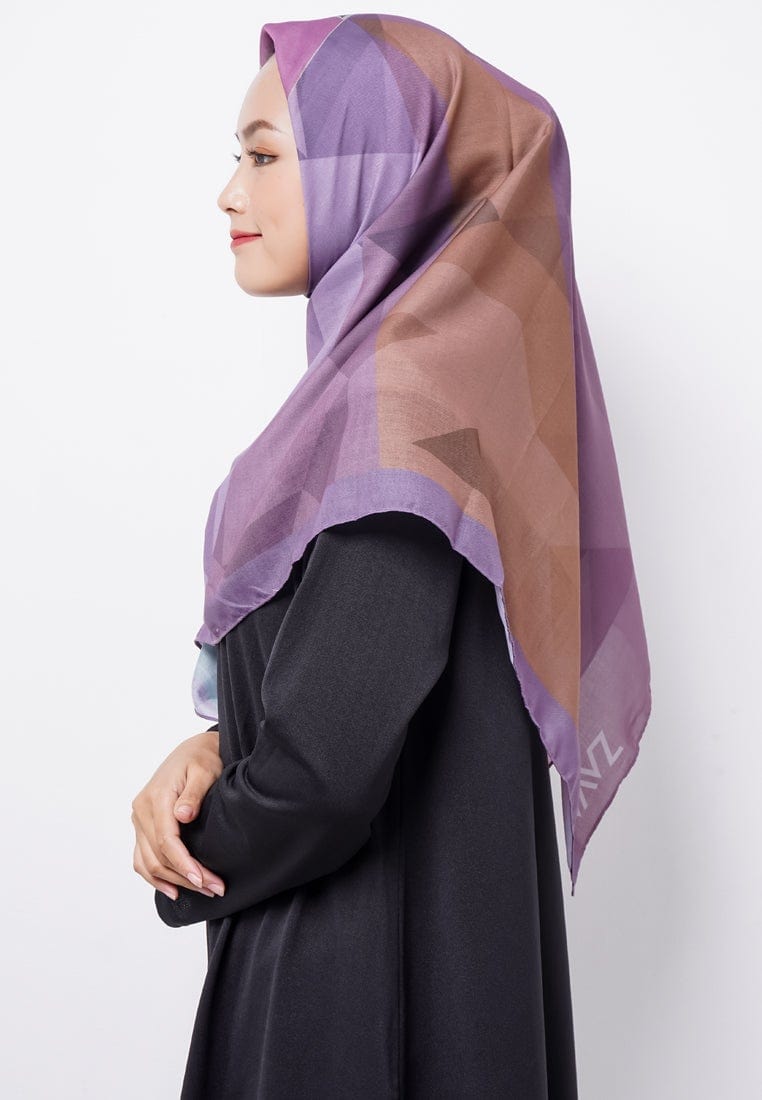 Zava ZV012 Hijab Segiempat Voal Army Magenta