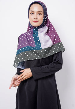 Zava ZV016 Hijab Segiempat Voal Blue green grey and purple