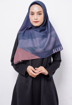 Zava  ZV023 Hijab Segiempat Voal Dark & Light Purple