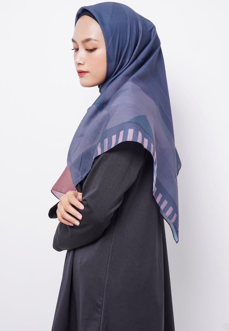 Zava  ZV023 Hijab Segiempat Voal Dark & Light Purple